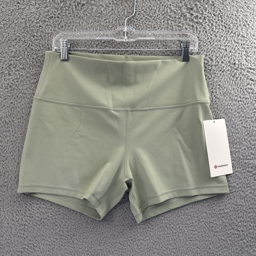 NWT Lululemon Align High Rise Shorts Biker Athletic Fog Green Yoga Women's 14